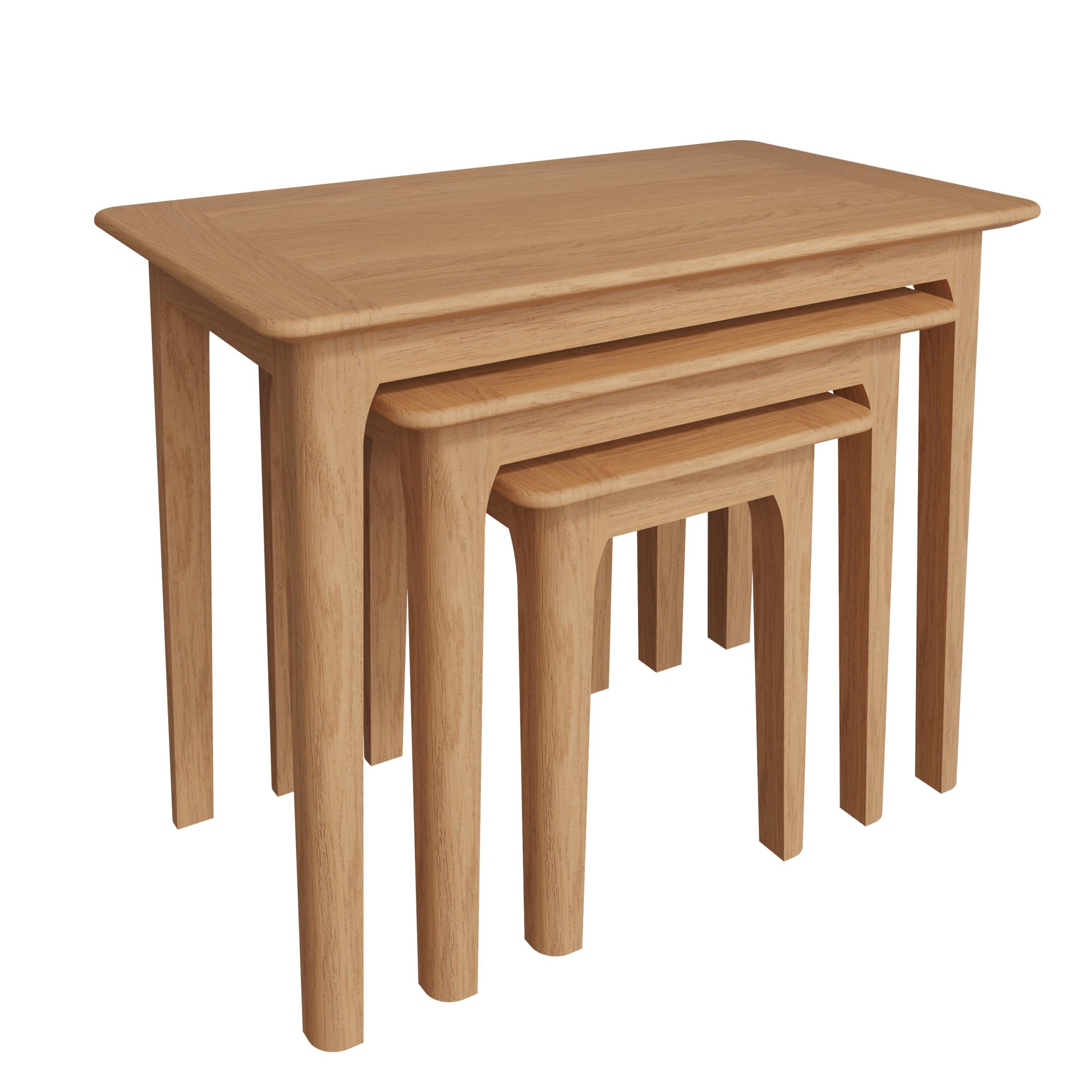 Light Oak Nesting Tables Set for Space-Saving Solutions - Image 2