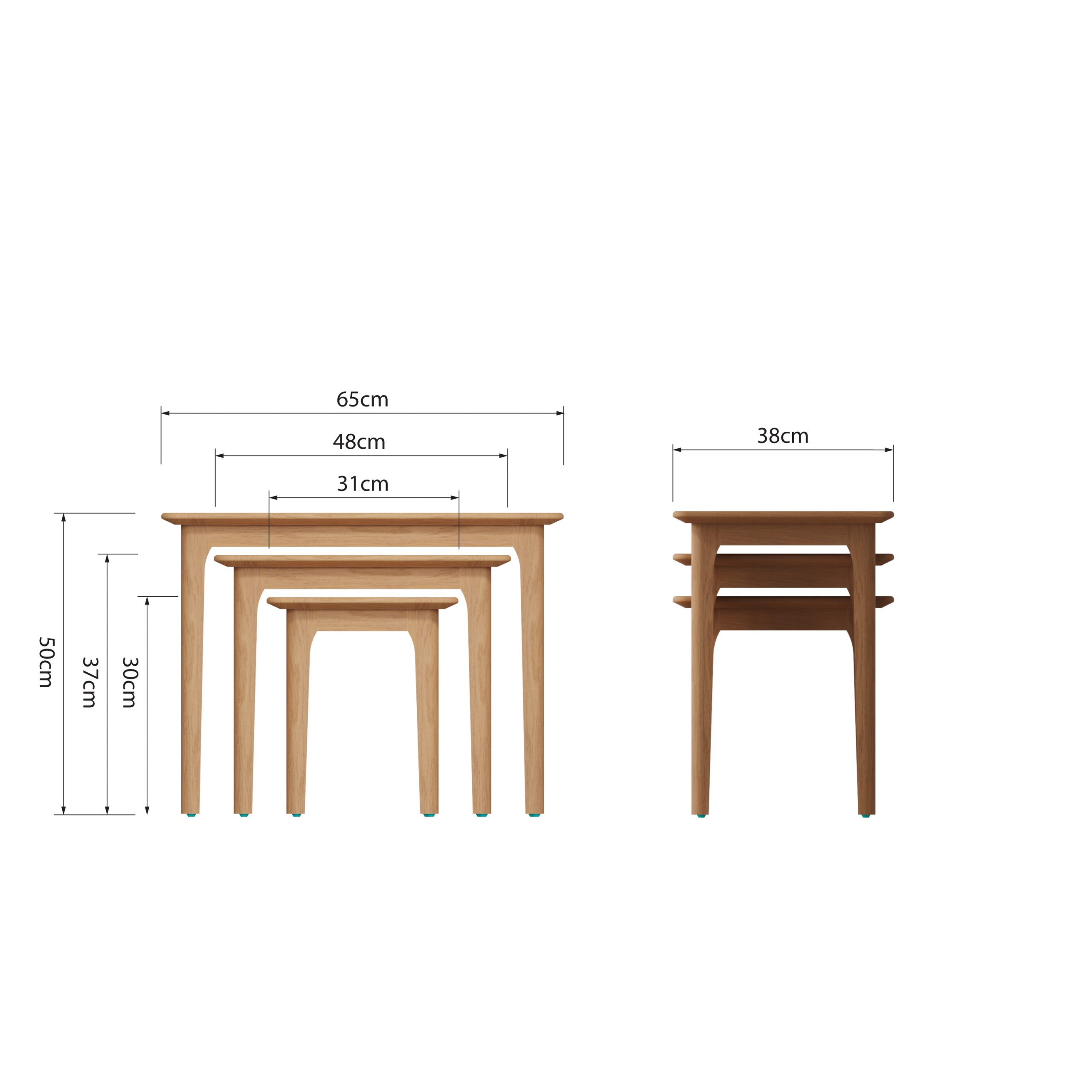 Light Oak Nesting Tables Set for Space-Saving Solutions - Image 7