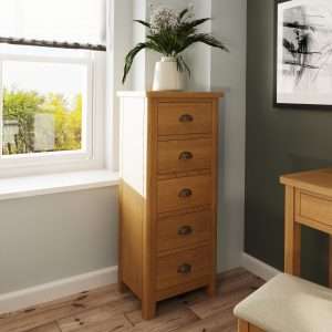 Tall Narrow 5 Drawer Chest