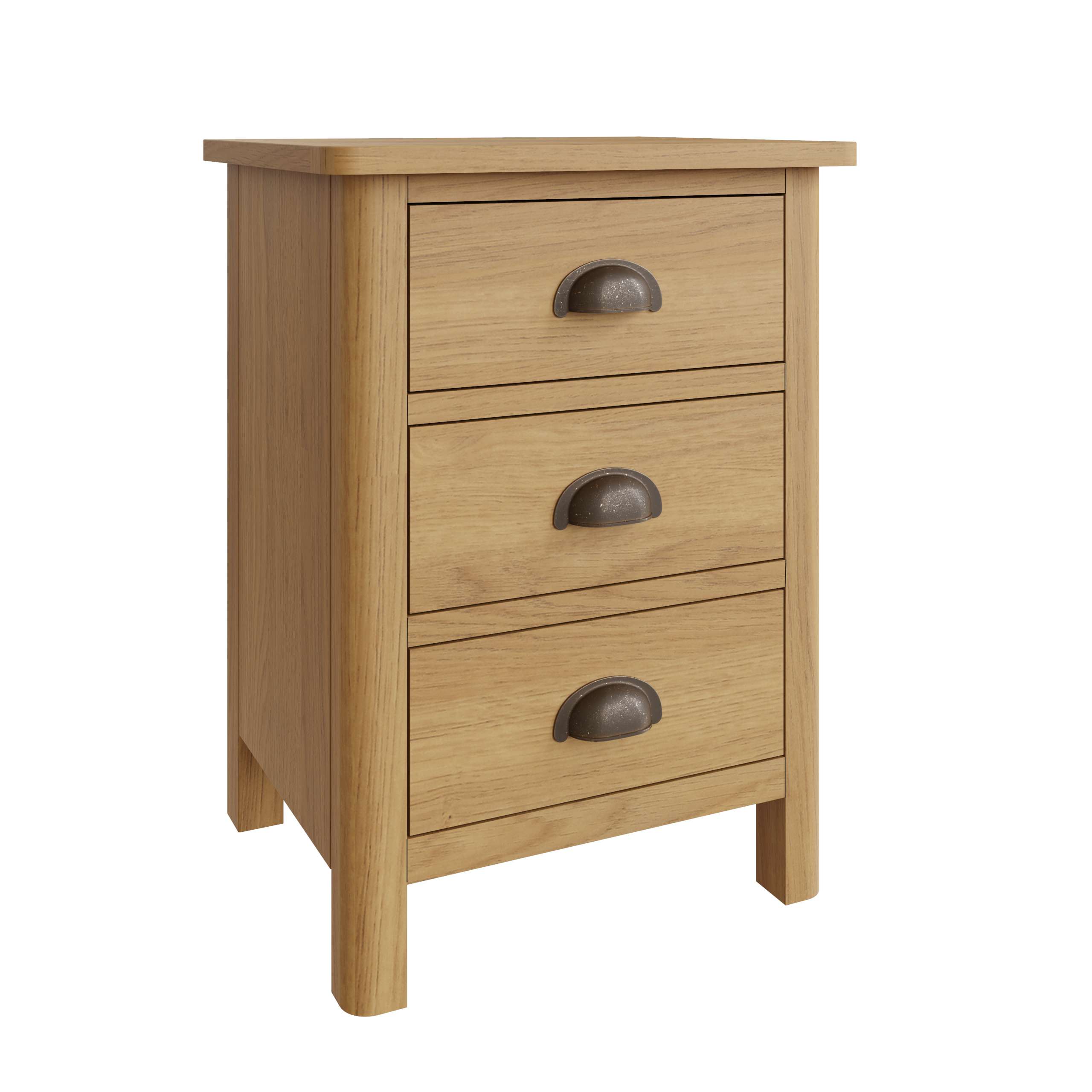 Modern 3 Drawer Oak Bedside Table - Stylish Storage Solution - Image 2