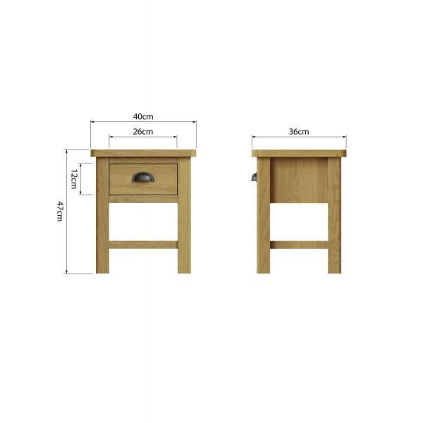 Oak Side Table Small - Rustic Charm for Your Living Space - Image 8