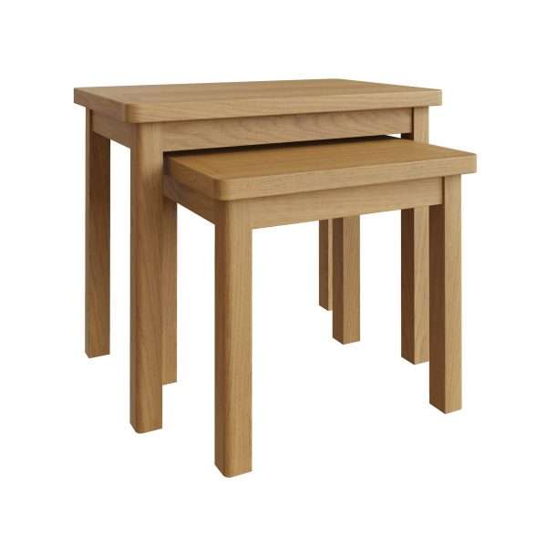 Nesting Oak Tables Set - Modern and Space-Saving Furniture - Image 2