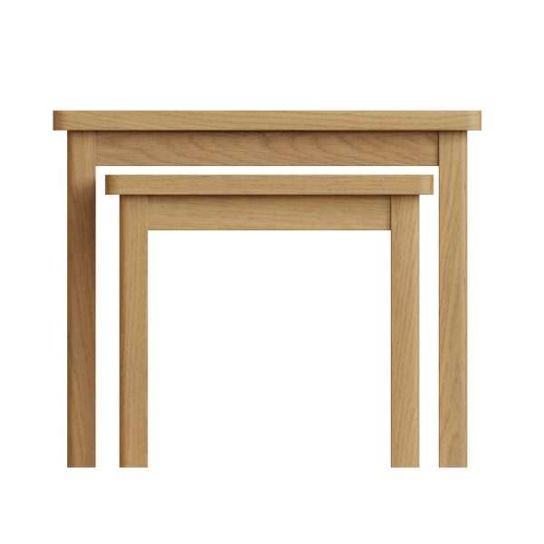 Nesting Oak Tables Set - Modern and Space-Saving Furniture - Image 3