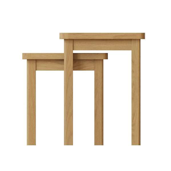 Nesting Oak Tables Set - Modern and Space-Saving Furniture - Image 4