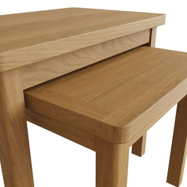 Nesting Oak Tables Set - Modern and Space-Saving Furniture - Image 5