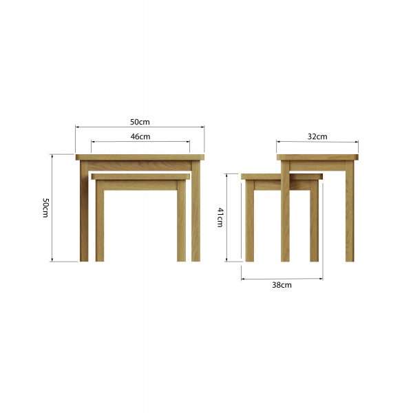 Nesting Oak Tables Set - Modern and Space-Saving Furniture - Image 8