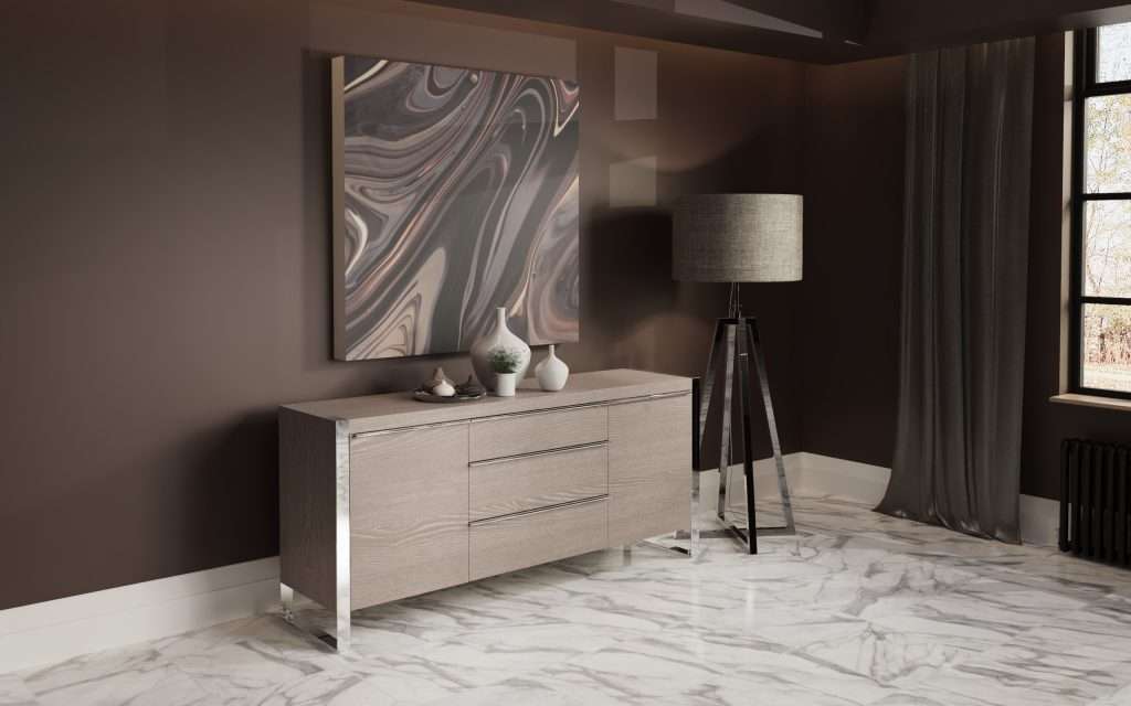 Oak Sideboard with Metal