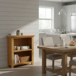 Low Solid Oak Bookcase - 80cm Wide , 32cm Deep & Ready Assembled