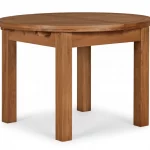Round Solid Oak Dining Table - 110-150cm Wide , Extendable Table
