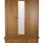 Rustic Oak Large Wardrobe 3 Doors 2 Drawers