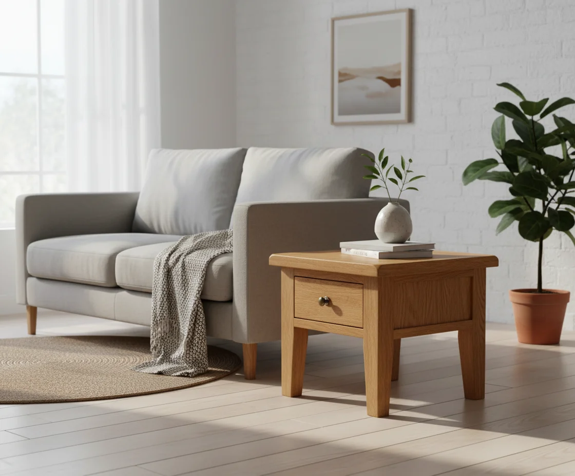 Small Oak Table Lamp