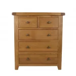 Solid Rustic Oak Chest of Drawers - 85cm Wide , Ready Assembled