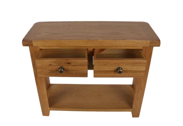 Oak Console Table With Storage - Image 4