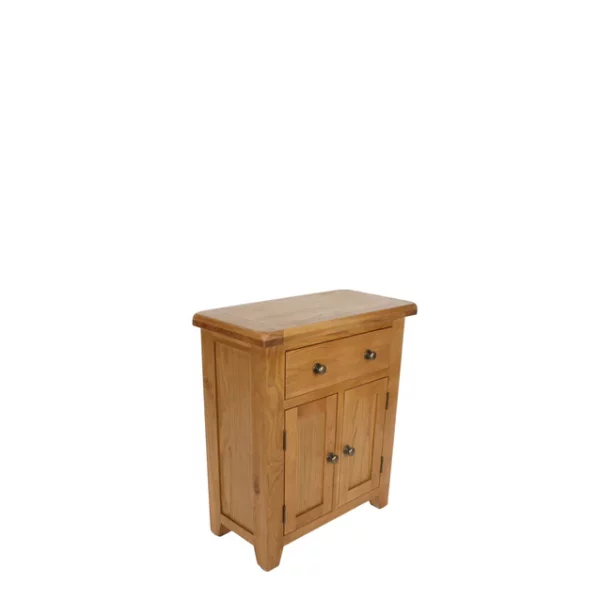 Small Oak Sideboard 2 Door 1 Drawer - Compact Storage Cabinet - Image 11