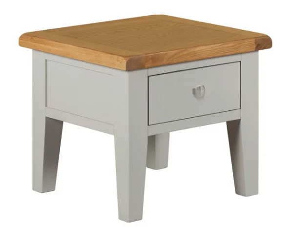 Royal Oak Modern Side Table Lamp Table - Grey Wood Finish - Image 2