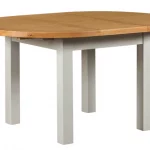 Premium Solid Wood Round Dining Table - Royal Oak & Grey