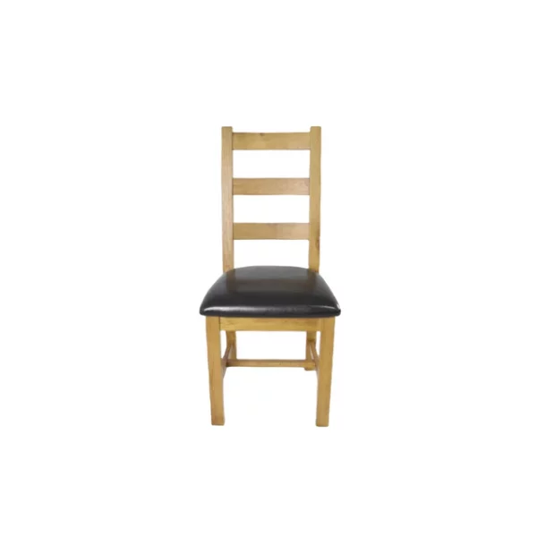 Solid Oak Ladder Back Dining Chairs - Traditional Wood Design - Image 4