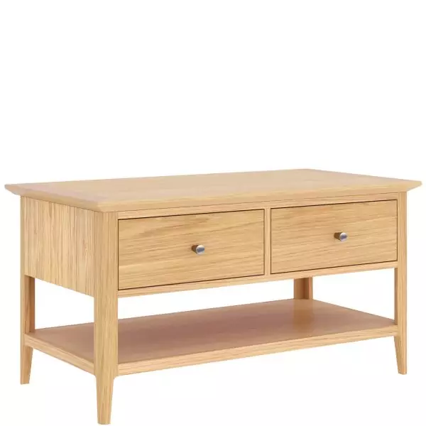 London Oak 2 Drawer Coffee Table - Image 3