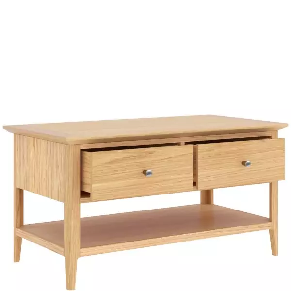 London Oak 2 Drawer Coffee Table - Image 7