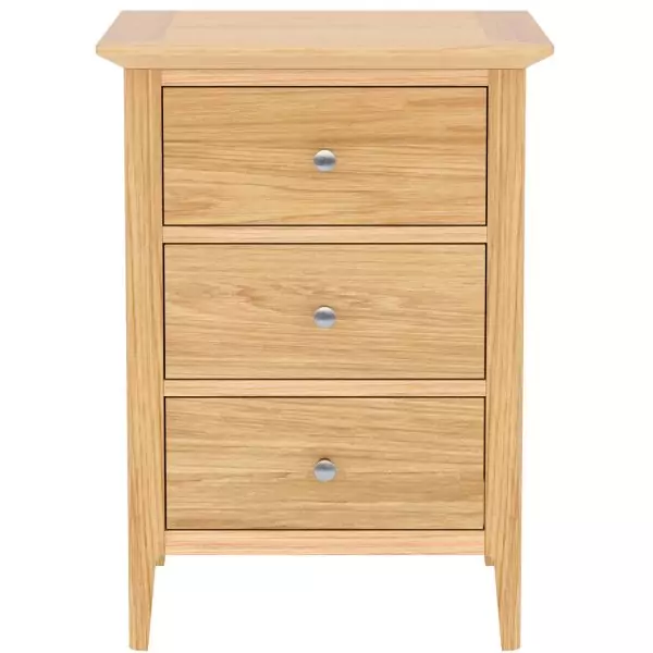 Light Oak 3 Drawer Bedside - Image 2
