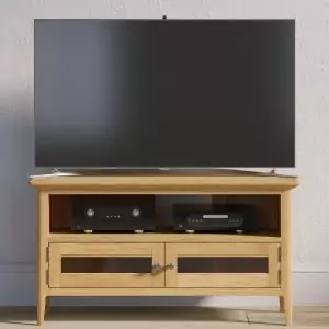 Light Oak Glazed Corner Tv Unit