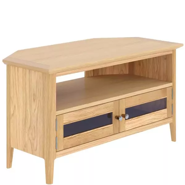 Light Oak Glazed Corner Tv Unit - Image 4