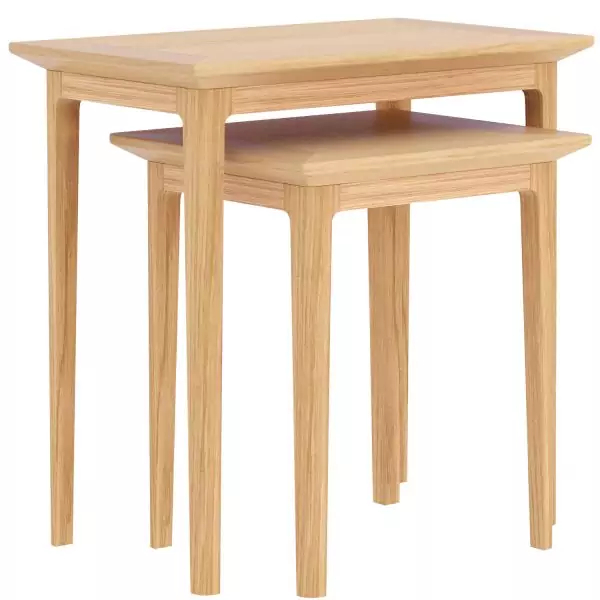 Light Oak Nest Of 2 Tables - Image 3
