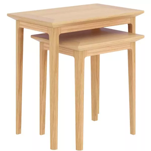 Light Oak Nest Of 2 Tables - Image 4