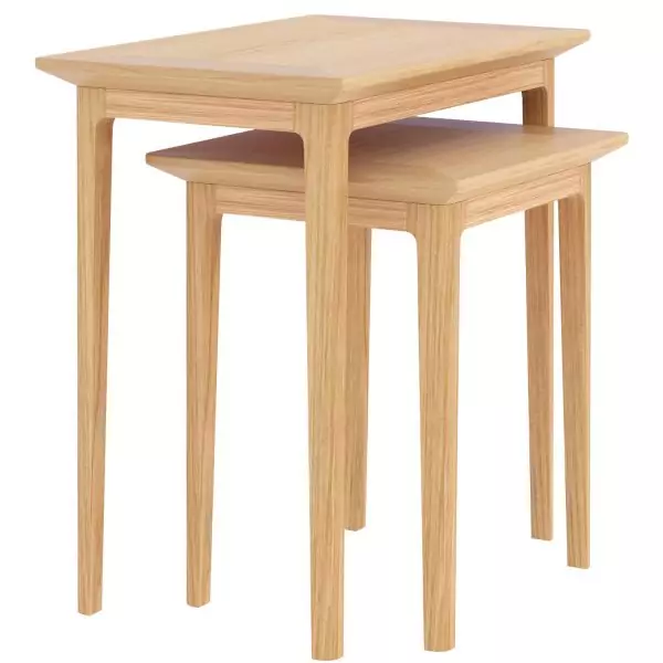 Light Oak Nest Of 2 Tables - Image 5