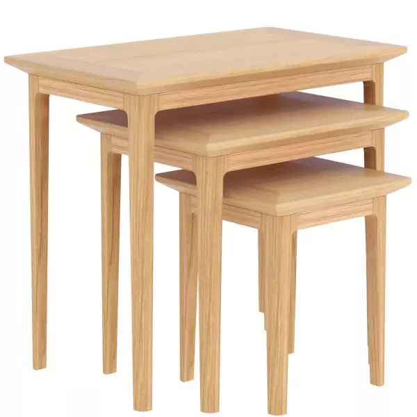 Light Oak Nest Of 3 Tables - Image 4