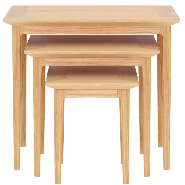 Light Oak Nest Of 3 Tables