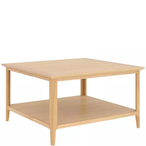 London Oak Square Coffee Table With Shelve - Image 4
