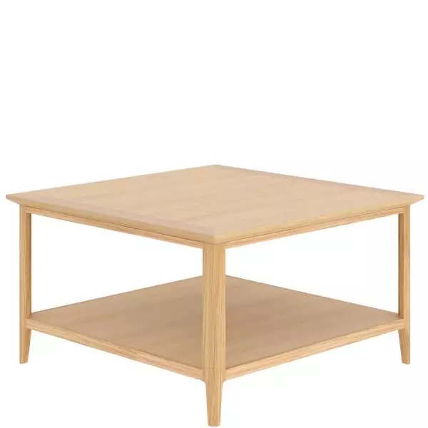 London Oak Square Coffee Table With Shelve - Image 3