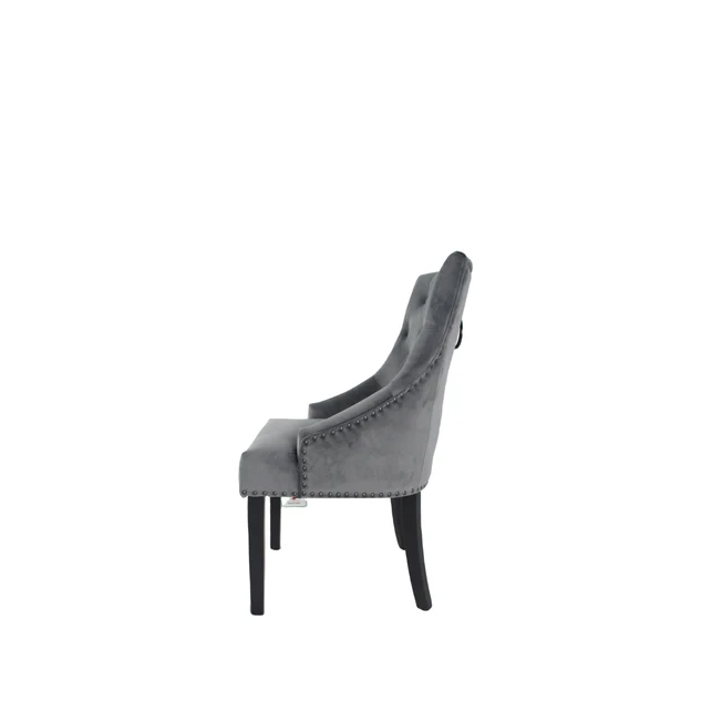 Velvet Grey Dining Chairs - Image 9