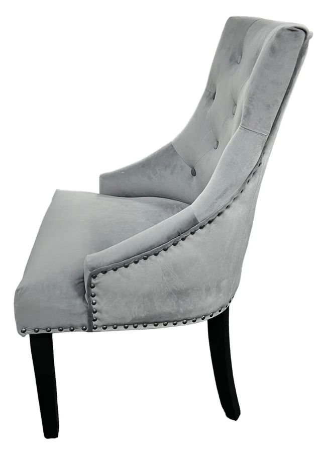 Velvet Grey Dining Chairs - Image 4