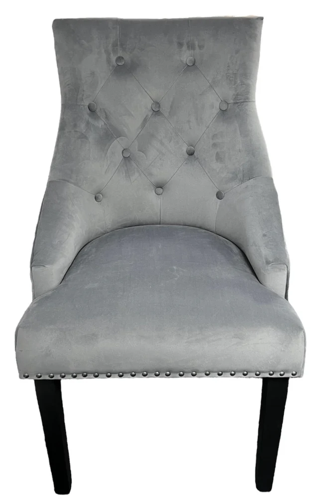 Velvet Grey Dining Chairs - Image 2