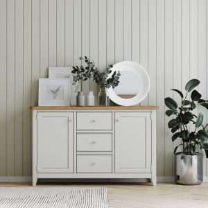 Light Grey Painted 2 Door 3 Drawer Sideboard