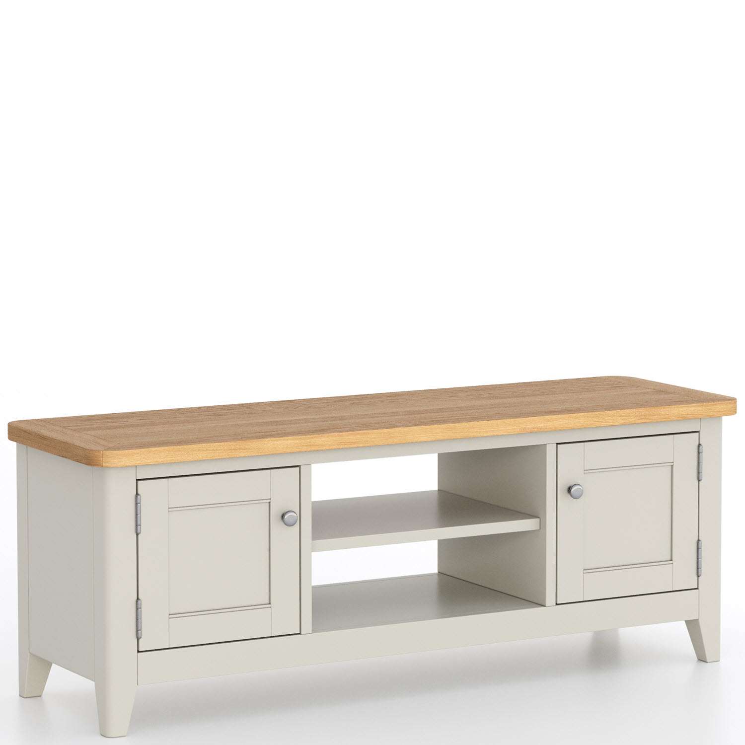 Light Grey Painted Wide TV Cabinet - Image 3