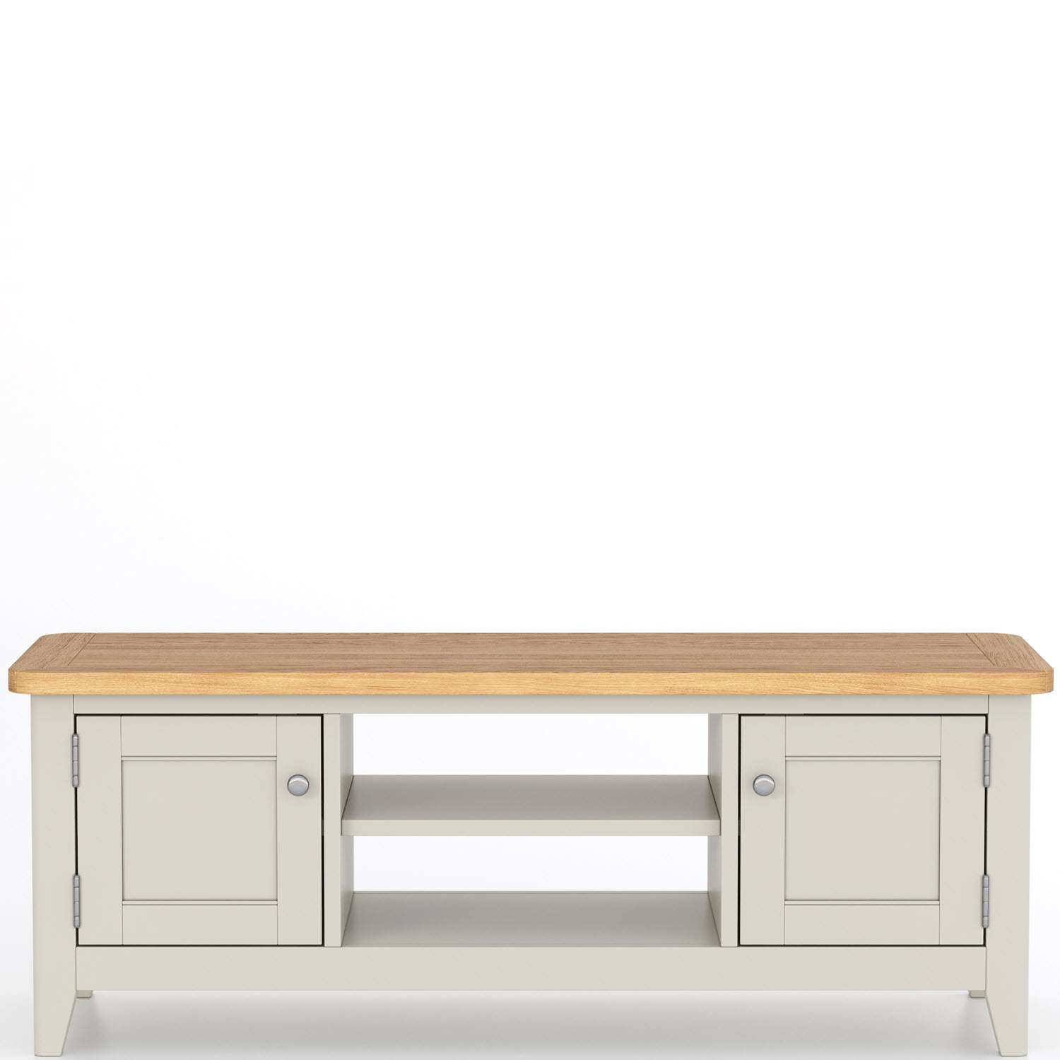 Light Grey Painted Wide TV Cabinet - Image 5