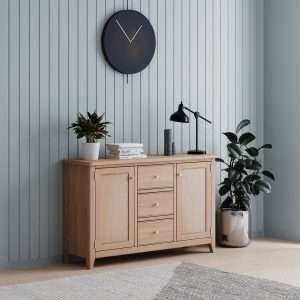 Natural Oak 2 Door 3 Drawer Sideboard