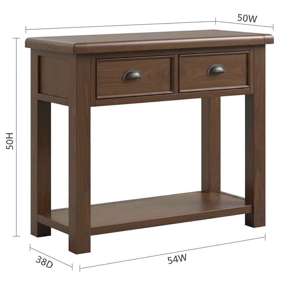 Smoked Oak Console Table