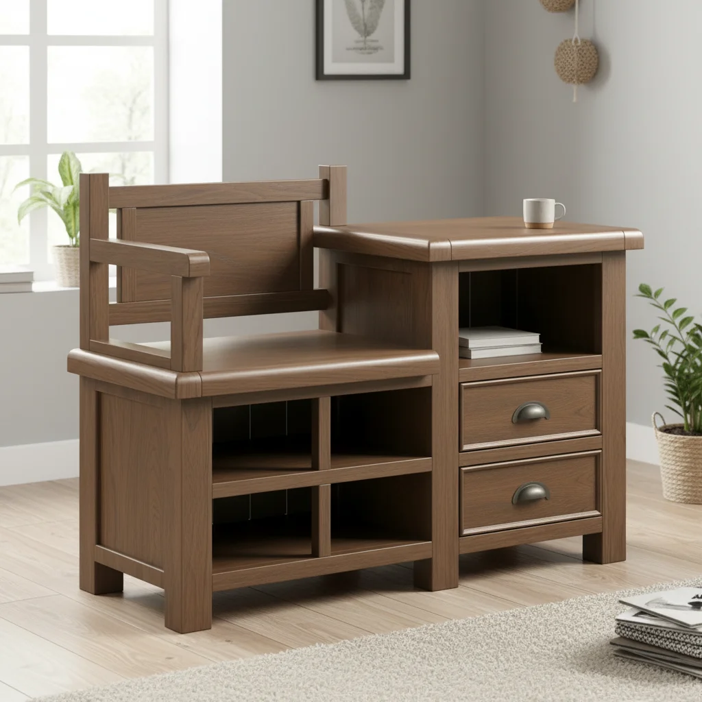 Smoked Oak Hall Bench