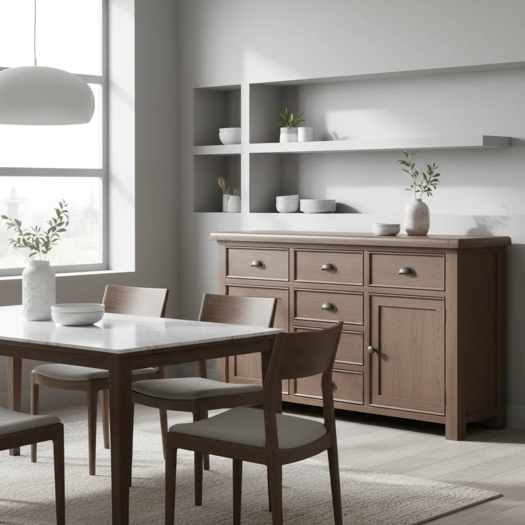 Smoked Oak Large Sideboard 6 Drawer 2 Door