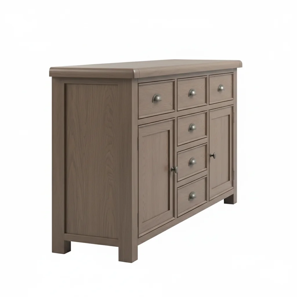 Smoked Oak Large Sideboard 6 Drawer 2 Door - Image 2