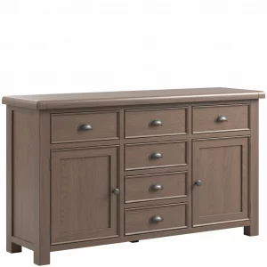 Smoked Oak Large Sideboard 6 Drawer 2 Door