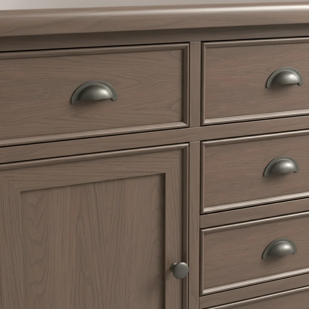 Smoked Oak Large Sideboard 6 Drawer 2 Door