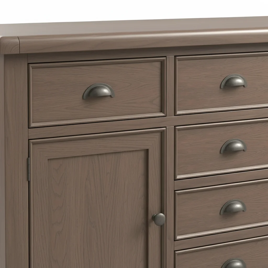 Smoked Oak Large Sideboard 6 Drawer 2 Door