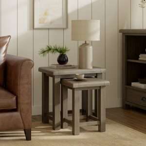 Smoked Oak Nest Of 2 Tables