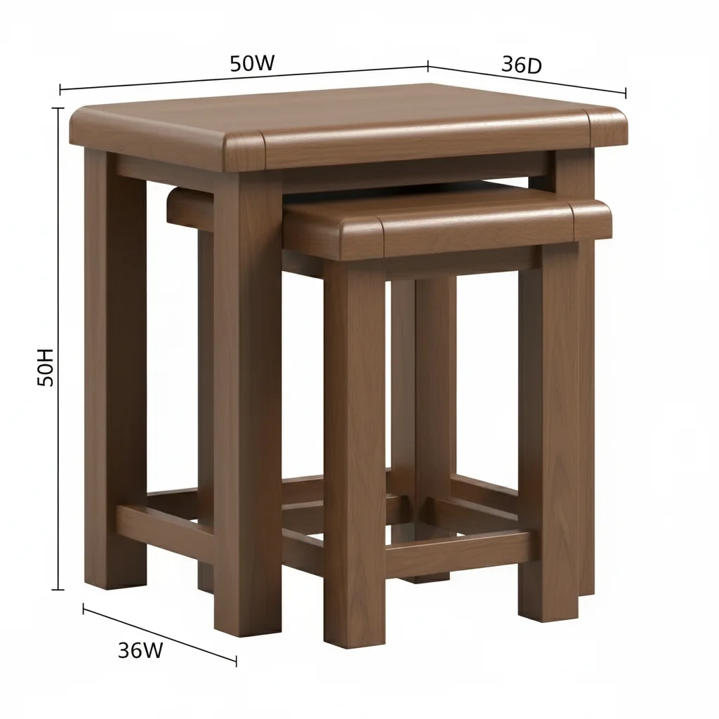 Smoked Oak Nest Of 2 Tables