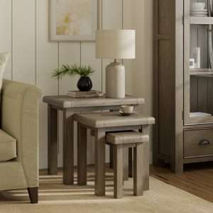 Smoked Oak Nest Of 3 Tables